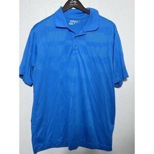 Nike Golf Polo Shirt Men Large Blue FitDry Dry Fit Tennis Casual Outdoor
